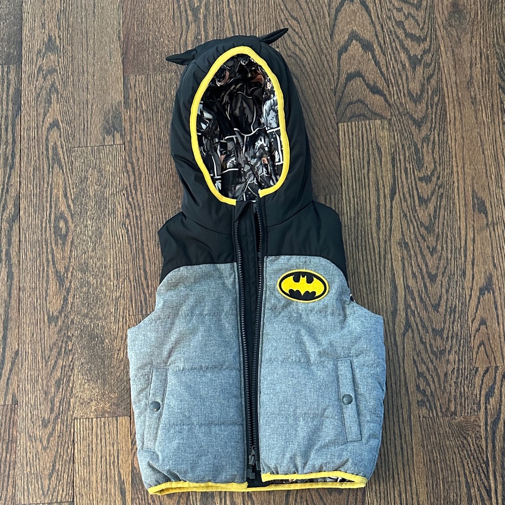 DC Batman Comic Print Hooded Vest by Baby Gap